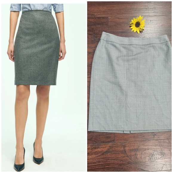 Brooks Brothers Dresses & Skirts - 346 BROOKS BROTHERS Classic Gray Pencil Skirt 100% Wool 🤍